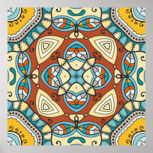 Affiche Motif sans couture dessinée à la main. Coloré a