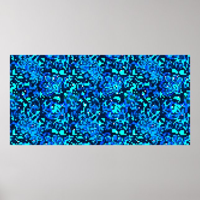 Affiche Motif sans couture en denim. Fond floral en denim. (Devant)