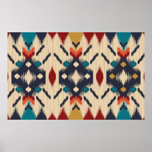 Affiche Motif sans couture ethnique tribal coloré