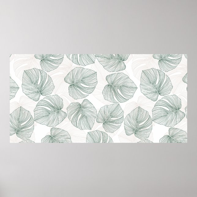 Affiche Motif sans couture feuille Monstera. Motif tropica (Devant)