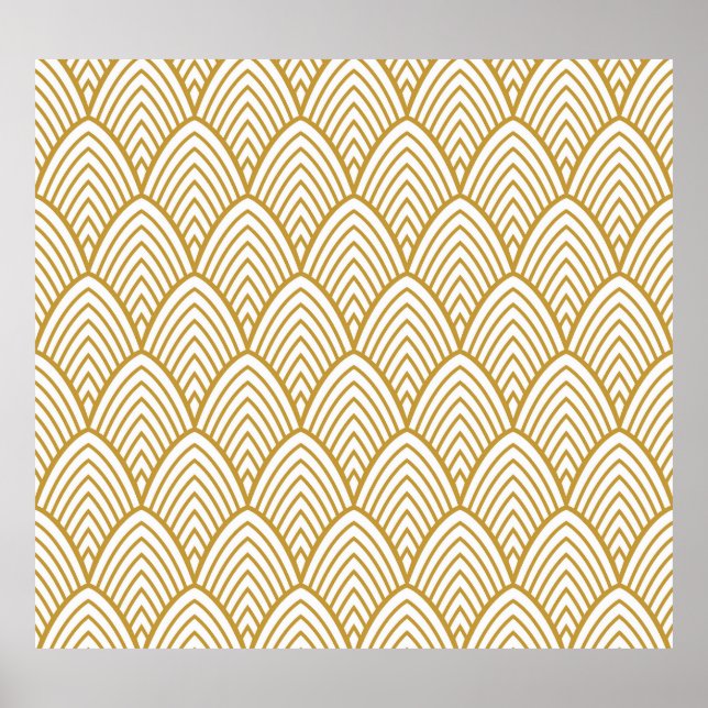 Affiche Motif sans couture géométrique Art Déco. (Devant)