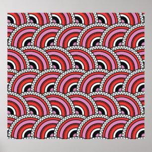 Affiche Motif sans couture géométrique rétro