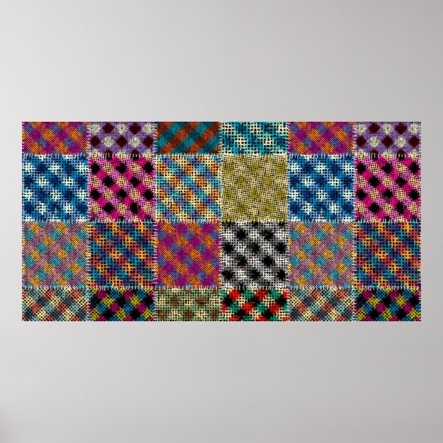 Affiche Motif sans couture. Imitation d'un motif patchwork (Devant)