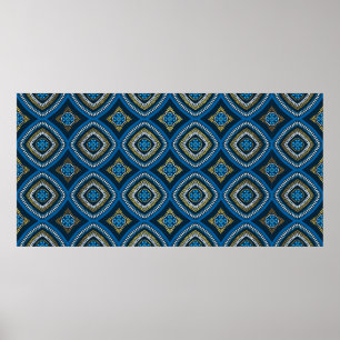 Affiche Motif sans couture orientale de luxe