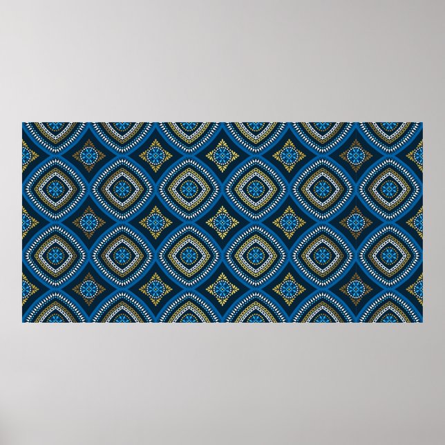 Affiche Motif sans couture orientale de luxe (Devant)