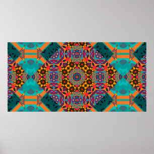 Affiche Motif sans couture ornementale de luxe arabesque