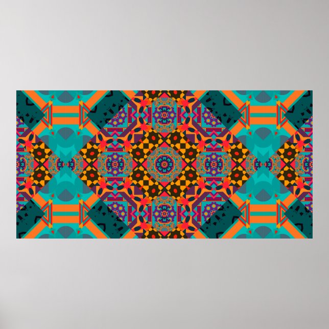 Affiche Motif sans couture ornementale de luxe arabesque (Devant)