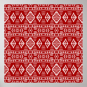 Affiche Motif sans couture peinte à la main rayée avec eth