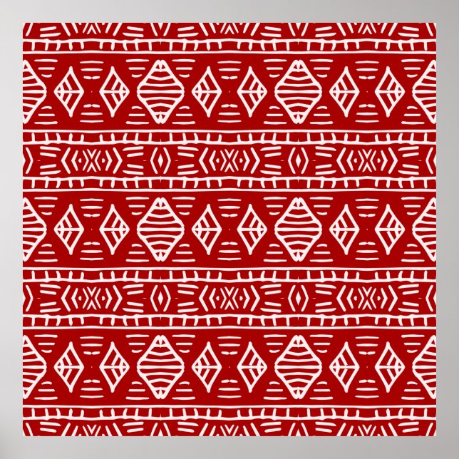 Affiche Motif sans couture peinte à la main rayée avec eth (Devant)