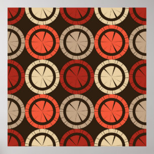 Affiche motif sans couture pois. Mosaïque de figu ethnique