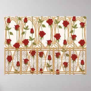 Affiche motif sans couture rose vintage, arrière - plan da