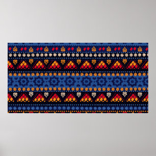 Affiche Motif sans couture tribale.