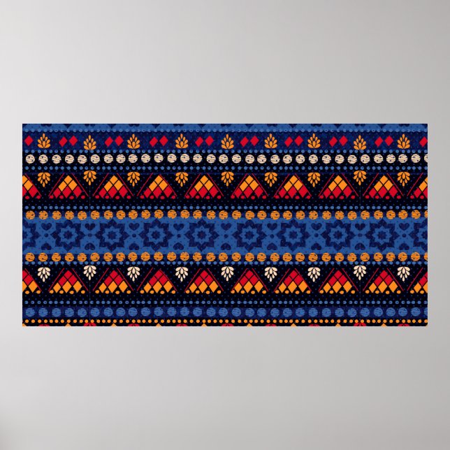 Affiche Motif sans couture tribale. (Devant)