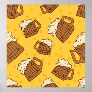 Affiche Motif sans joint avec Mugsbeer en mousse de bois, 