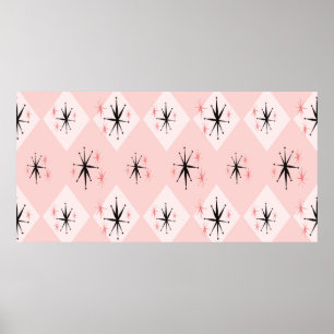 Affiche Motif sans soudure à l'ère atomique inspiré de