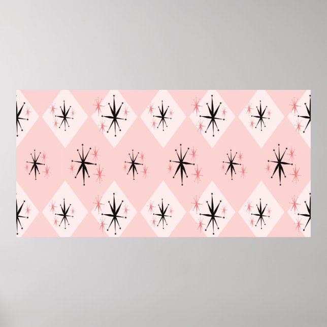 Affiche Motif sans soudure à l'ère atomique inspiré de (Devant)