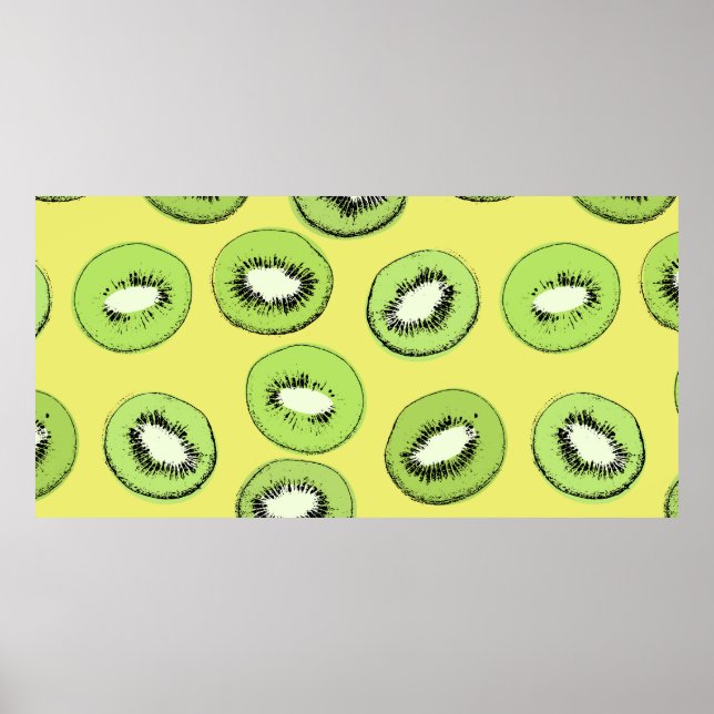 Affiche Motif sans soudure aux fruits Kiwi, arrière - plan (Devant)