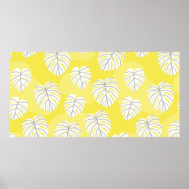 Affiche Motif sans soudure d'été avec monstre stylisé blan (Devant)
