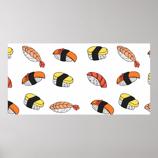 Affiche motif sans soudure du Sushi (Devant)