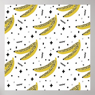 Affiche Motif sans soudure en été avec bananes dans pop ar
