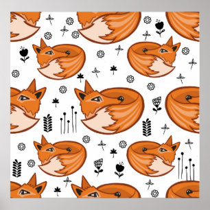 Affiche Motif scandinave sans couture. enfants arrière - p