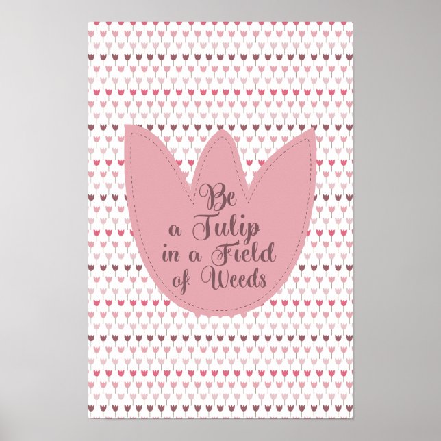 Affiche Motif simple de tulipe rose (Devant)