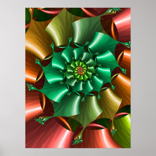 Affiche Motif spiral multicolore (Devant)