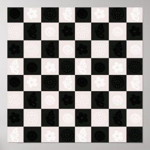Affiche Motif super Retro Checker