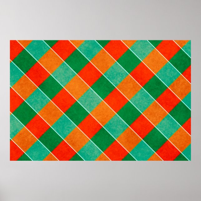 Affiche Motif tartan rouge et vert (Devant)