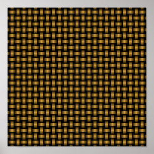 Affiche Motif Tissé Orange Noir