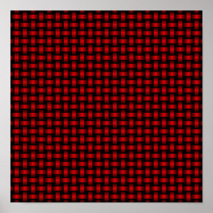 Affiche Motif Tissé Rouge Noir
