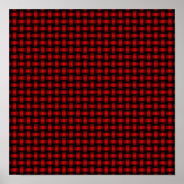Affiche Motif Tissé Rouge Noir (Devant)