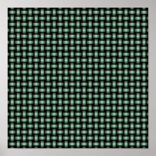 Affiche Motif Tissé Vert Noir