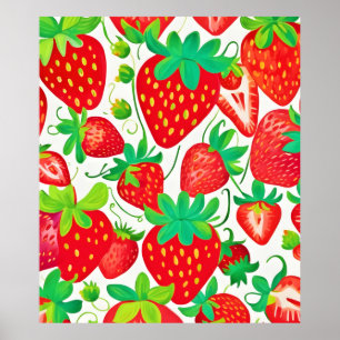 Affiche Motif Tourbillon de Fraise