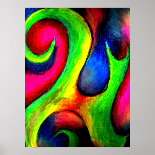 Affiche Motif tourbillonnant Twirly Neon (Devant)