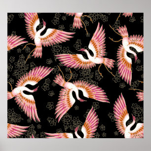 Affiche Motif traditionnel japonais kimono Motifs