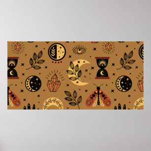 Affiche motif transparent avec éléments magiques