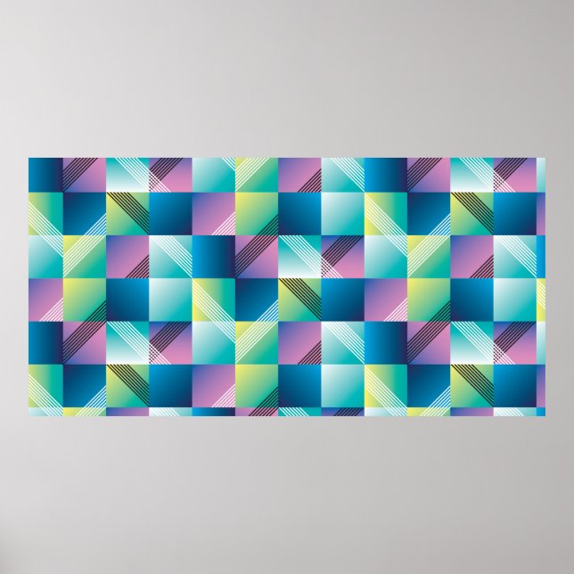 Affiche Motif transparent de géométrie Abstraite (Devant)