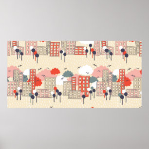 Affiche Motif transparent de la ville