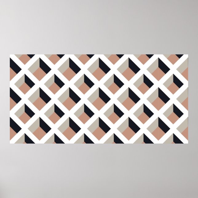 Affiche Motif transparent en treillis blanc (Devant)
