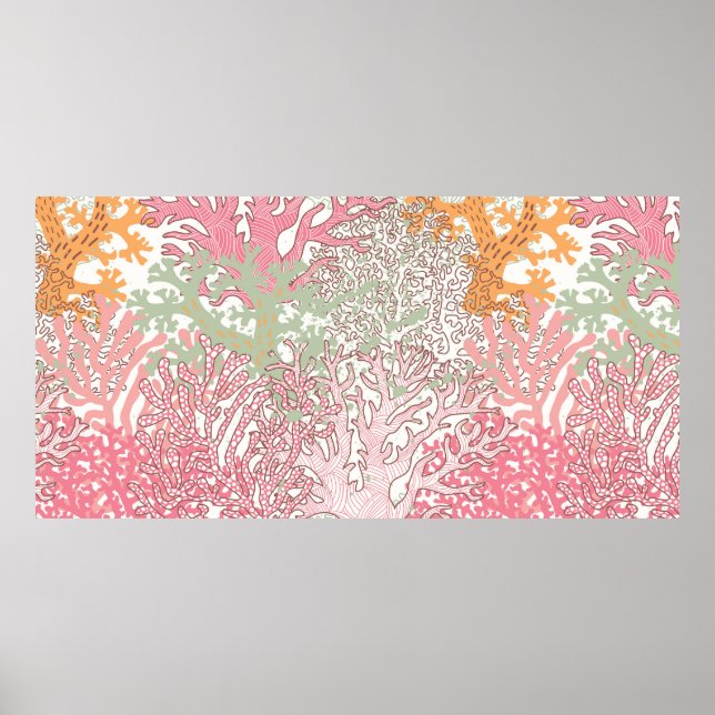 Affiche Motif transparent sous-marin avec belle  (Devant)
