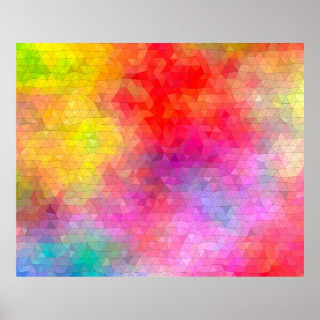 Affiche Motif triangle avec arrière - plan de mélange de c (Devant)