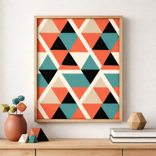 Affiche Motif triangle géométrique coloré