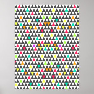 Affiche Motif triangle géométrique rétro tendance