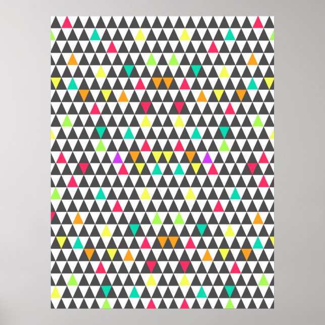 Affiche Motif triangle géométrique rétro tendance (Devant)
