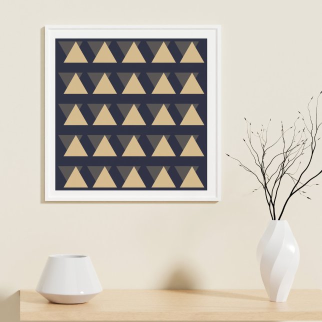 Affiche Motif triangle simple en or et gris charbon (Créateur téléchargé)