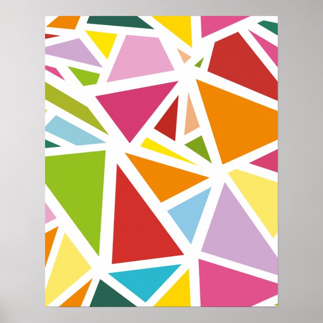 Affiche Motif triangles colorés 4 (Devant)