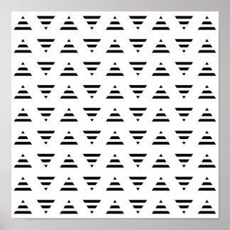 Affiche Motif triangles de bande noir et blanc.