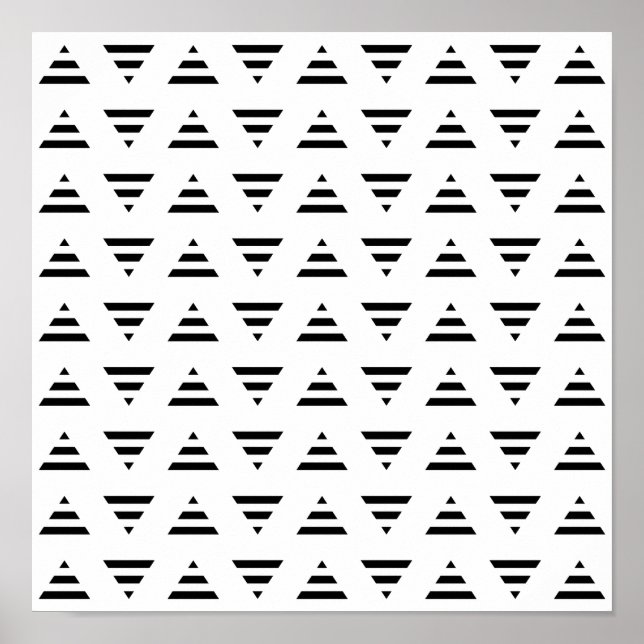 Affiche Motif triangles de bande noir et blanc. (Devant)