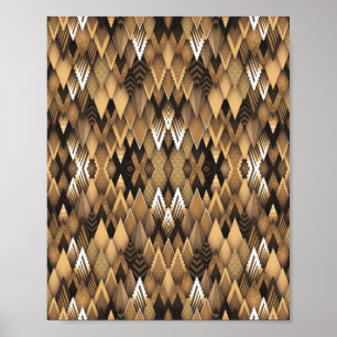AFFICHE MOTIF TRIANGULAIRE RUSTIQUE TRIBAL
